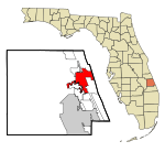 St. Lucie County Florida Incorporated and Unincorporated areas Fort Pierce Highlighted